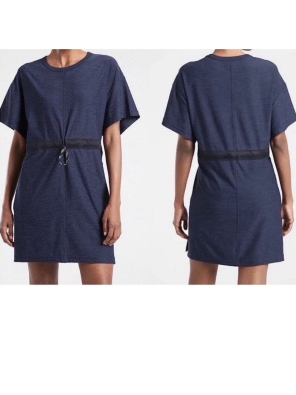 Athleta Crosscurrent Coverup Dress Women M Swim Athleisure Casual Blue #566567